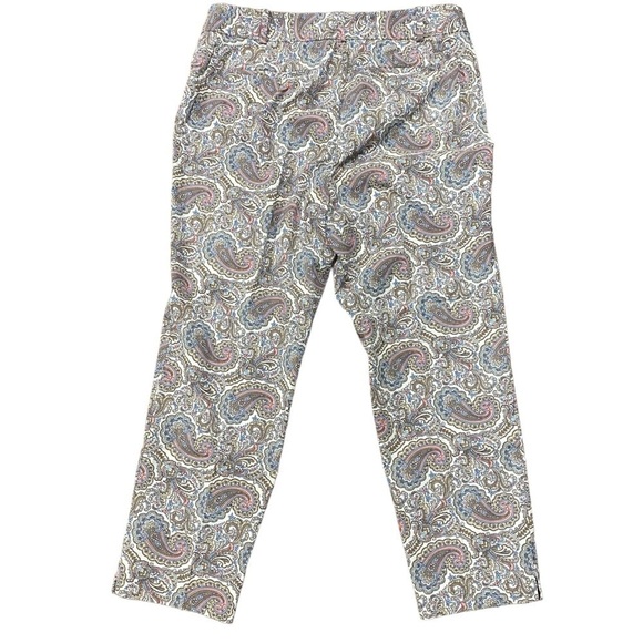 Talbots Paisley Print The Perfect Crop Ankle Pants Size 10 - Picture 2 of 5